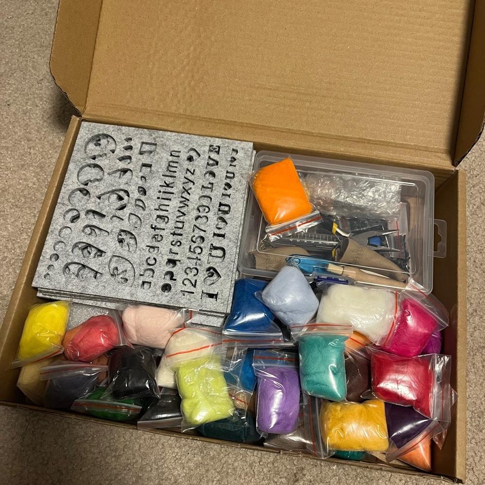 Colorful Felting Kit with Tools